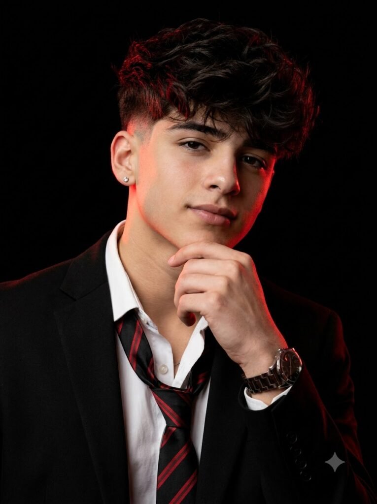 Luxury Black & Red Fashion Portrait — Image 2