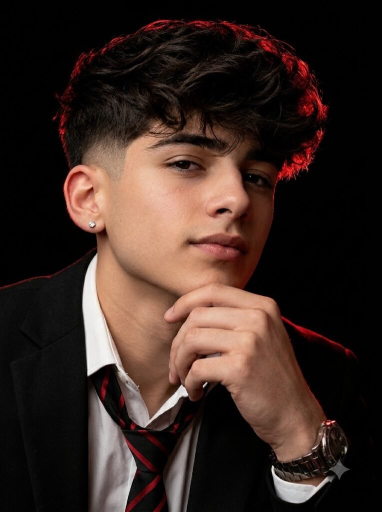 Luxury Black & Red Fashion Portrait — Image 3