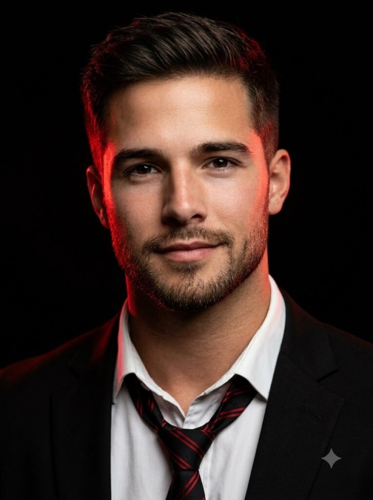 Luxury Black & Red Fashion Portrait — Image 5