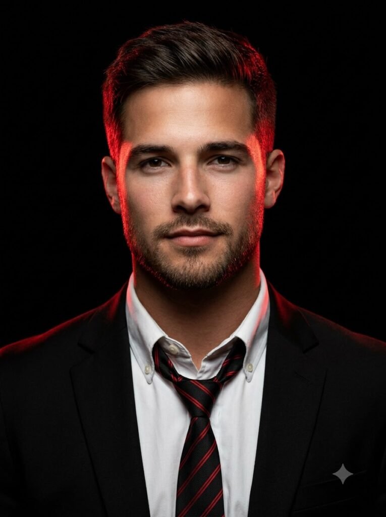 Luxury Black & Red Fashion Portrait — Image 6